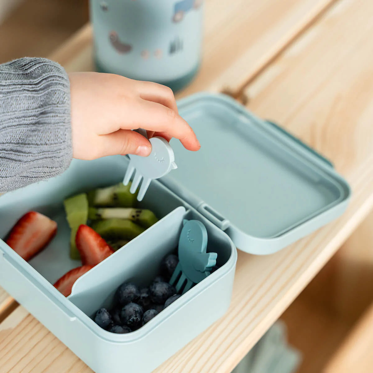 Caja Almuerzo Snack Tiny Farm Azul - Done By Deer