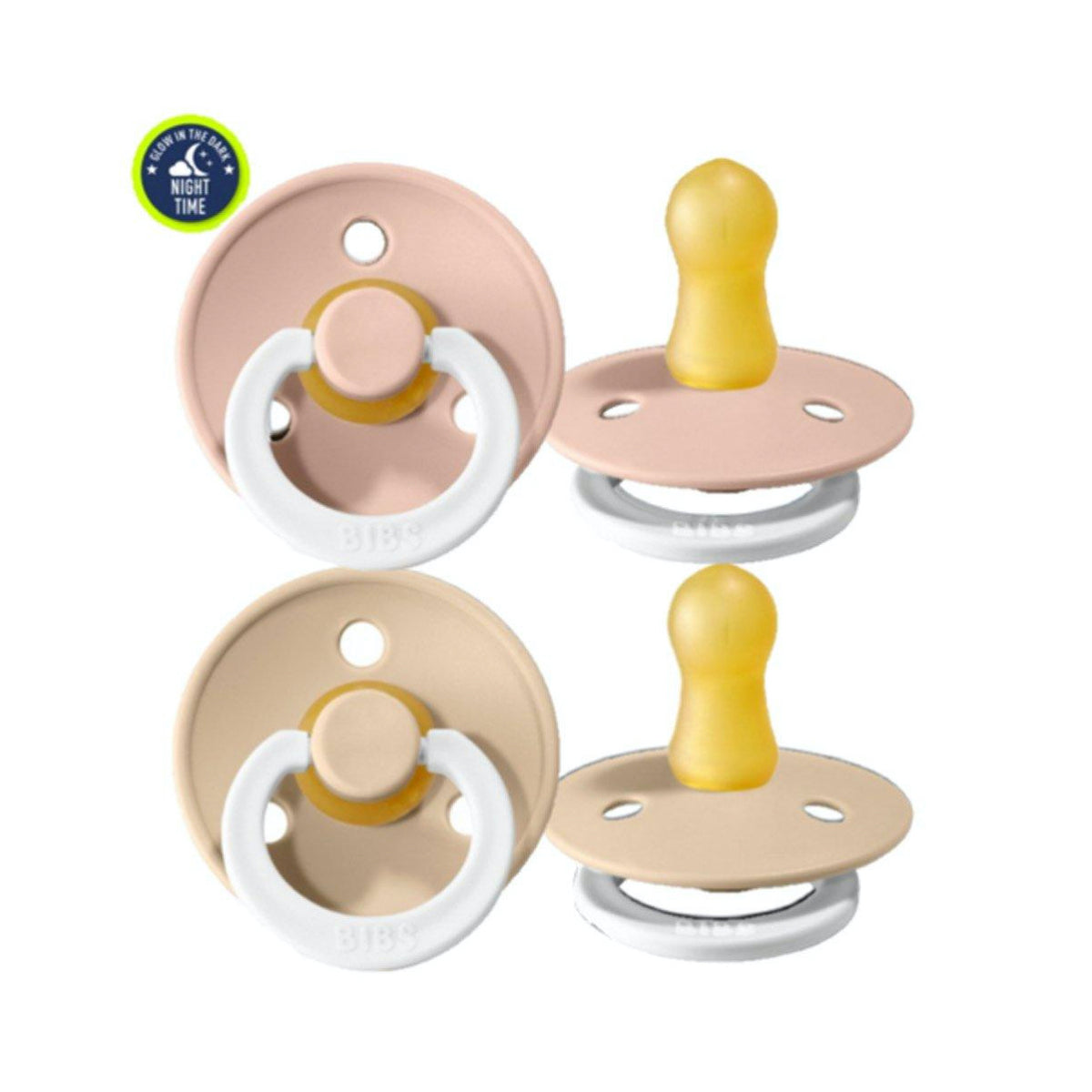 Chupetes Nocturnos Bibs Vainilla/Blush 0-6 meses