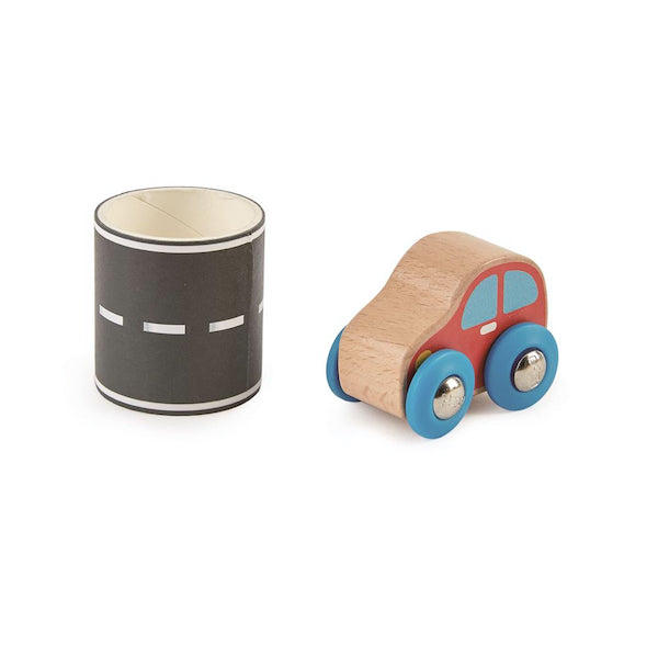 Coche de Madera con Carretera - Hape