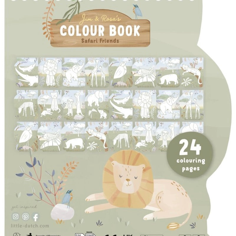 Libro para Colorear León Safari Friends - Little Dutch