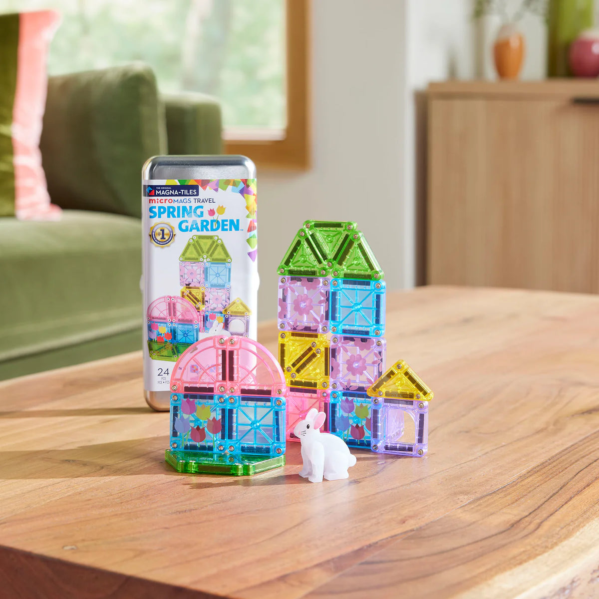 MicroMags Spring Garden Travel Set 24 Piezas - Magna Tiles