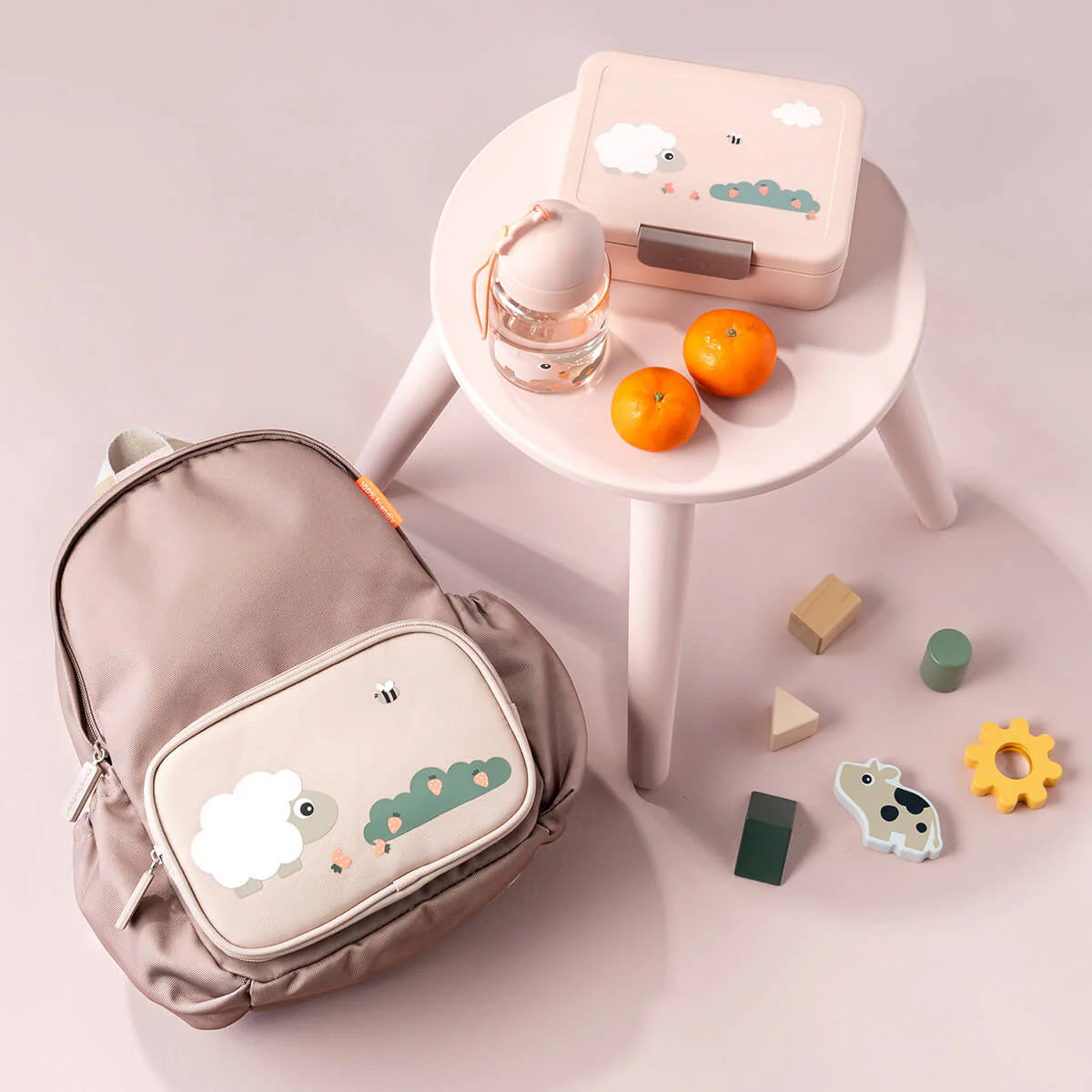 Mochila Infantil Tiny Farm Rosa 7,5L - Done By Deer