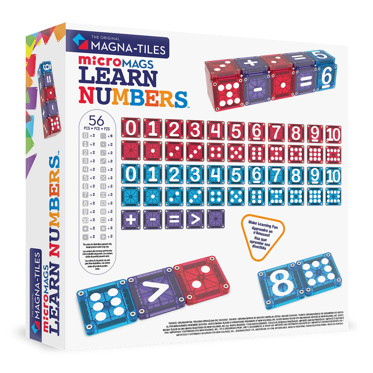 Set Learn Numbers 56 piezas - Magna Tiles
