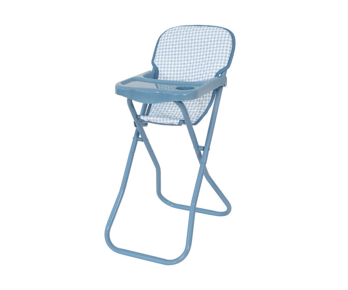 Pink Gingham Doll High Chair - Monnëka