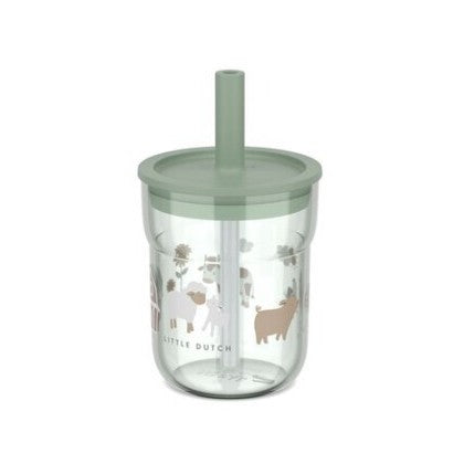 Vaso con Pajita 250 ml Little Farm - Little Dutch