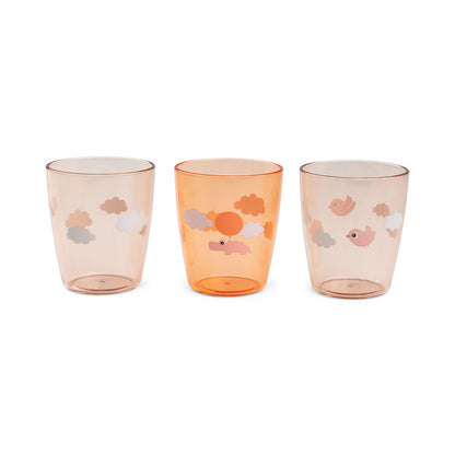 Mini Vaso 3-pack Happy Clouds Papaya - Done By Deer