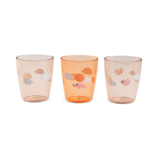 Mini Vaso 3-pack Happy Clouds Papaya - Done By Deer