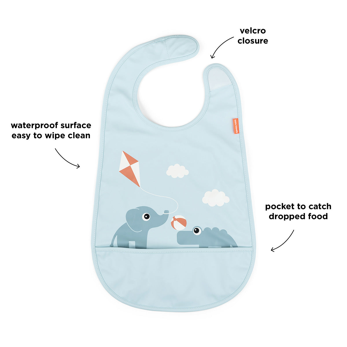 Babero con Velcro Playground Azul - Done by Deer