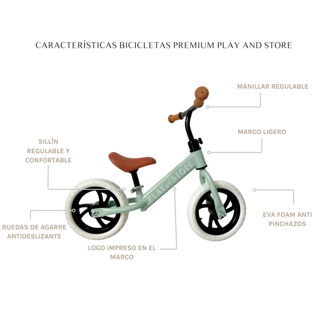 Bicicleta de Equilibrio Premium Verde - Play and Store