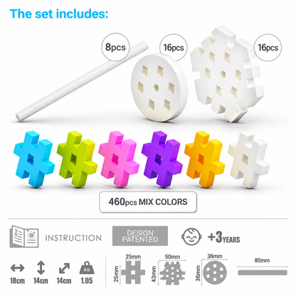 Bloques Meli Basic Constructor Pastel Travel Box 500 piezas