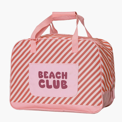 Bolso de Playa Antiarena con Rejilla Stripes Rosa - Monnëka