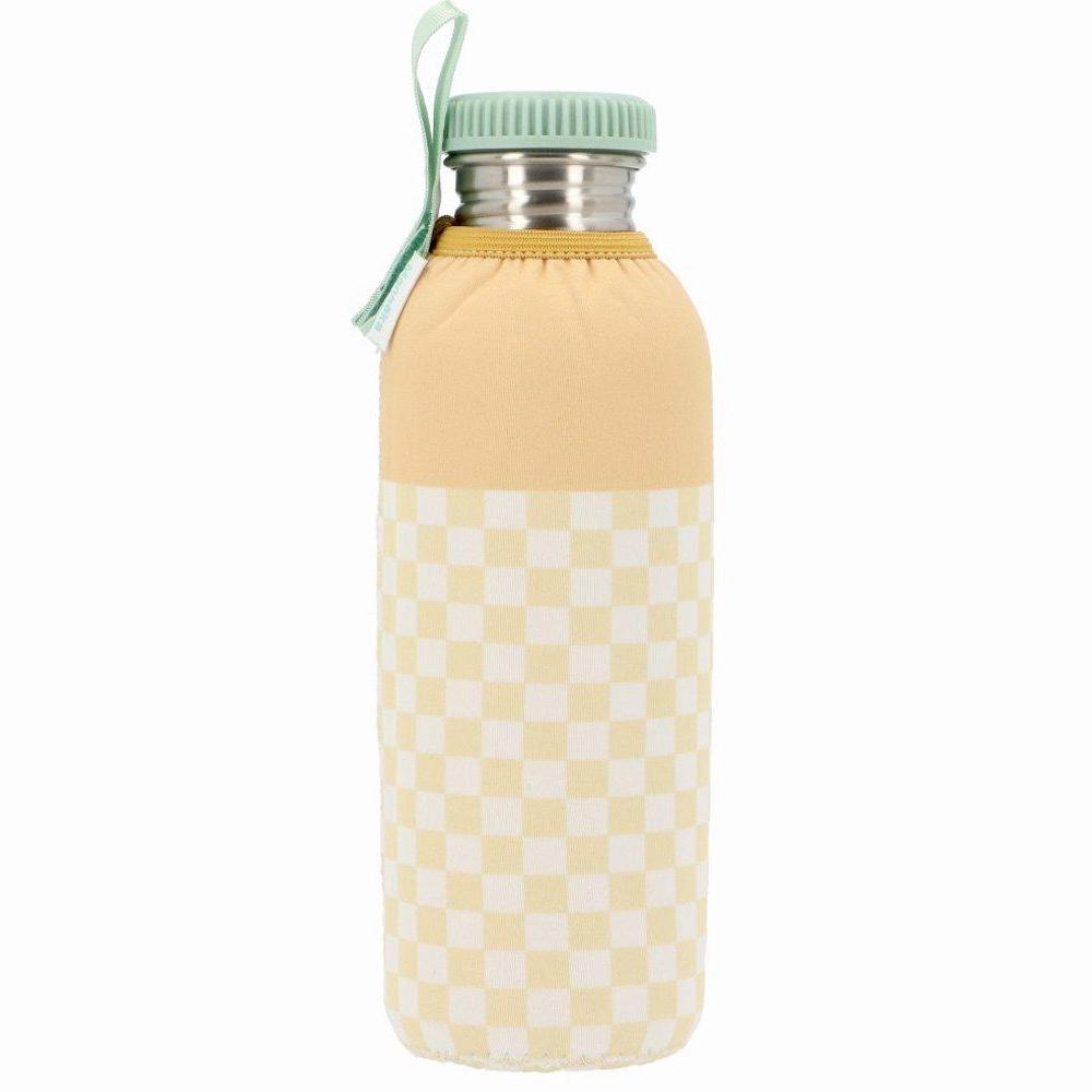 Botella Acero con Funda Stripes Yellow Chess 750ml de Monnëka