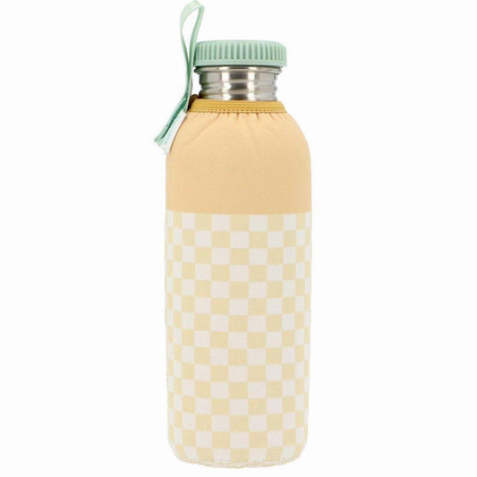 Botella Acero con Funda Stripes Yellow Chess 750ml de Monnëka