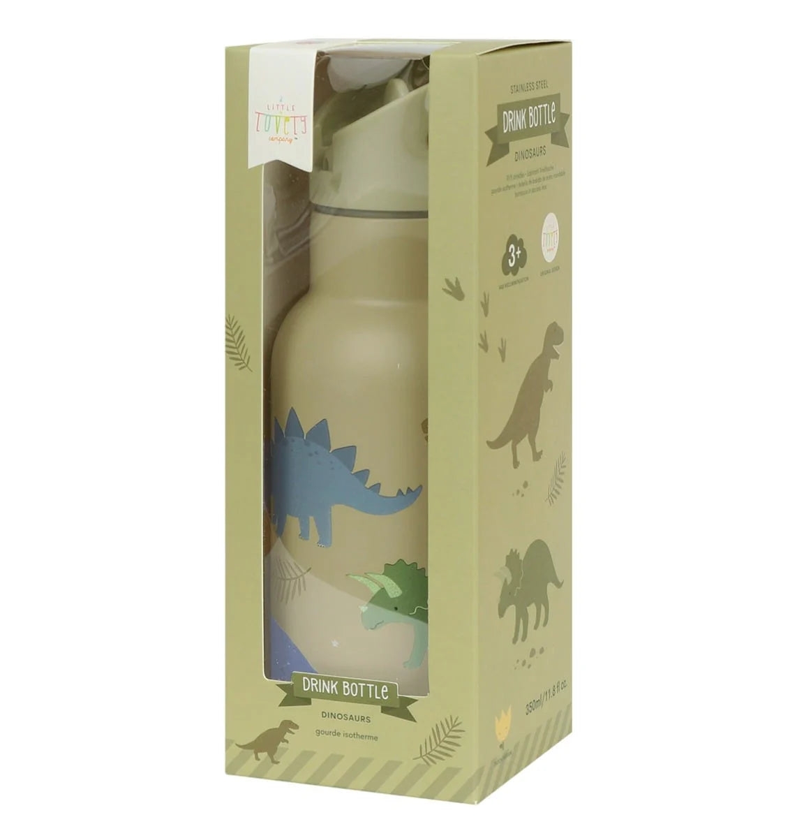 Botella de Acero 350 ml Dinosaurios - A Little Lovely Company