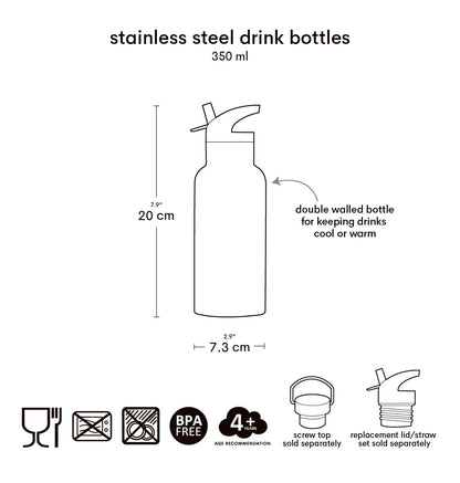 Botella de Acero 350 ml Dinosaurios - A Little Lovely Company