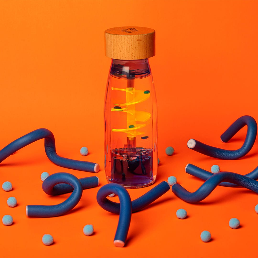 Botella Sensorial Move Spiral Blue - Petit Boum