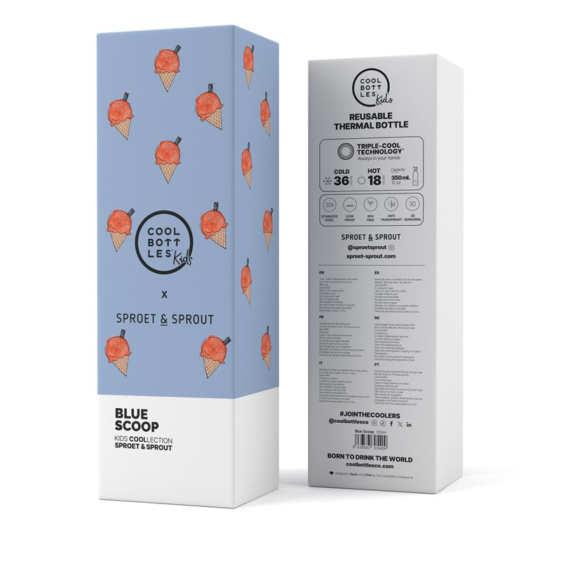 Botella Acero SPRT & Blue Scoop 350 ml - Cool Bottles