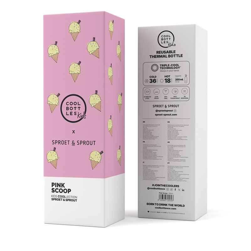 Botella Acero SPRT & Pink Scoop 350 ml - Cool Bottles