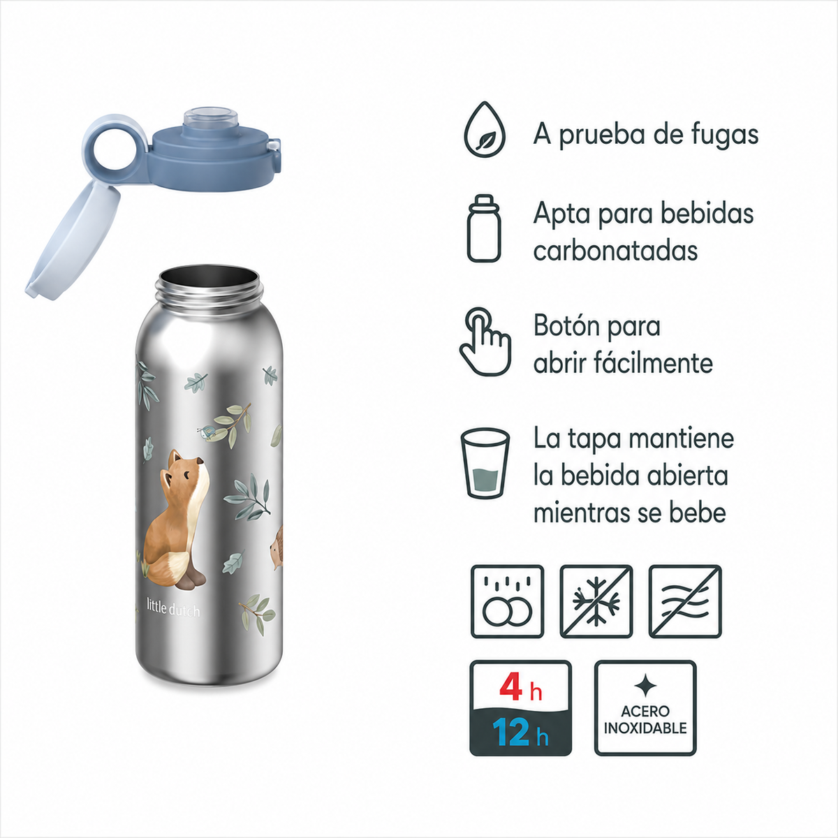 Botella Térmica Forest Friends 500 ml- Little Dutch