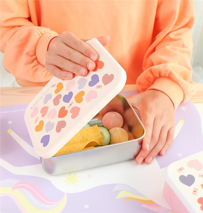 Caja Almuerzo Acero Corazones - A Little Lovely Company