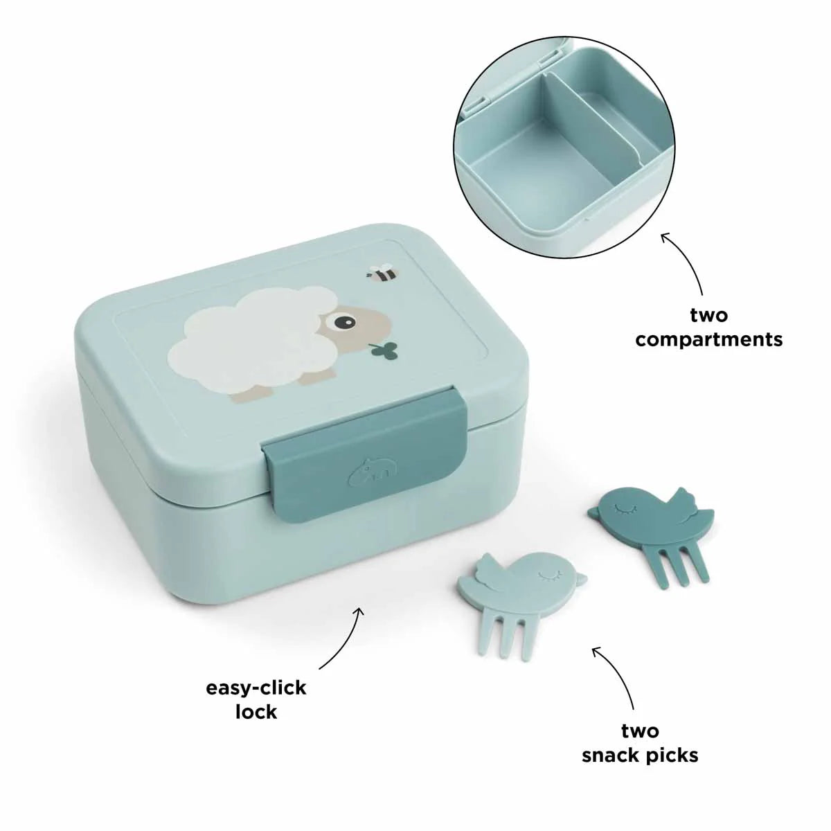 Caja Almuerzo Snack Tiny Farm Azul - Done By Deer
