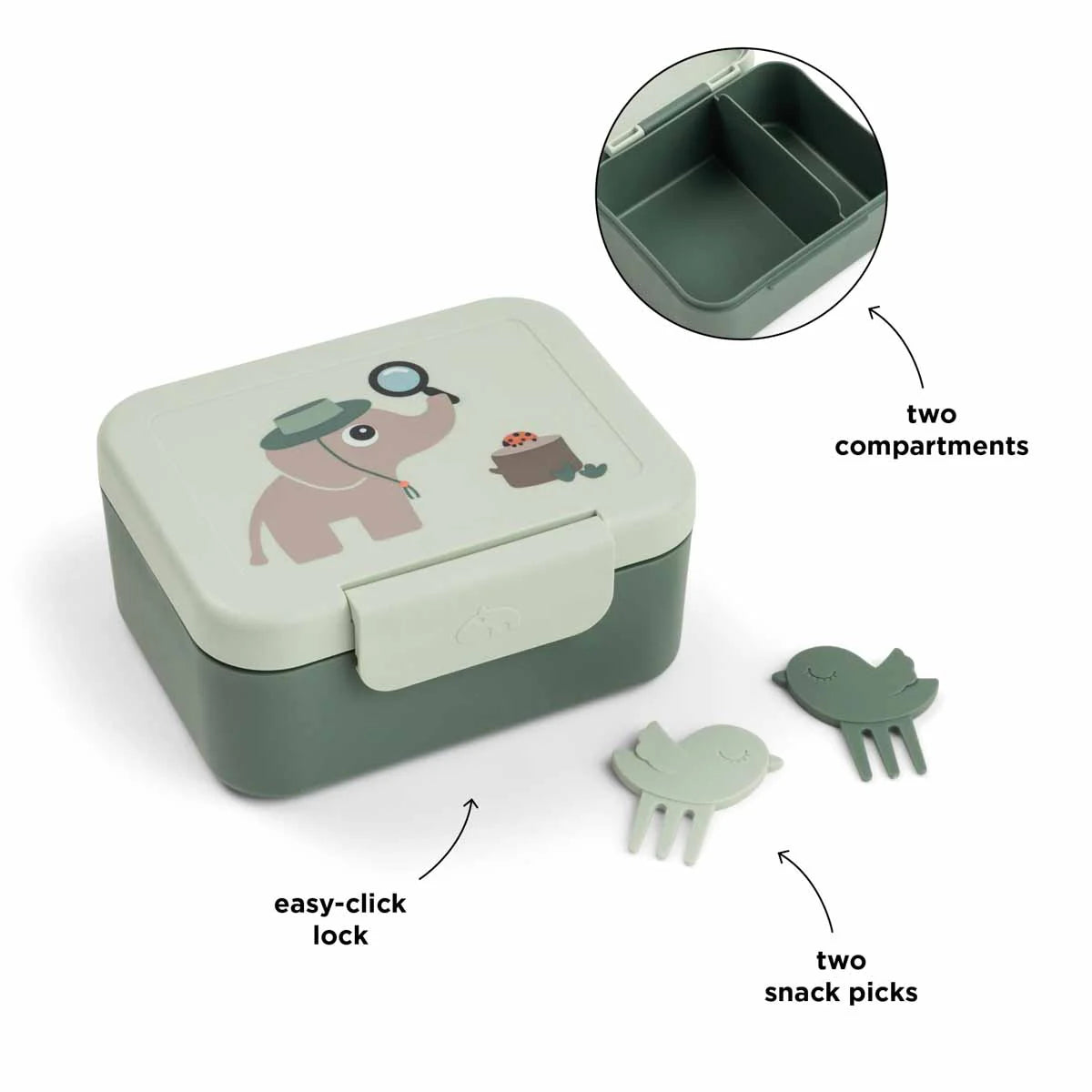 Caja Almuerzo Snack Tiny Trails Verde - Done By Deer