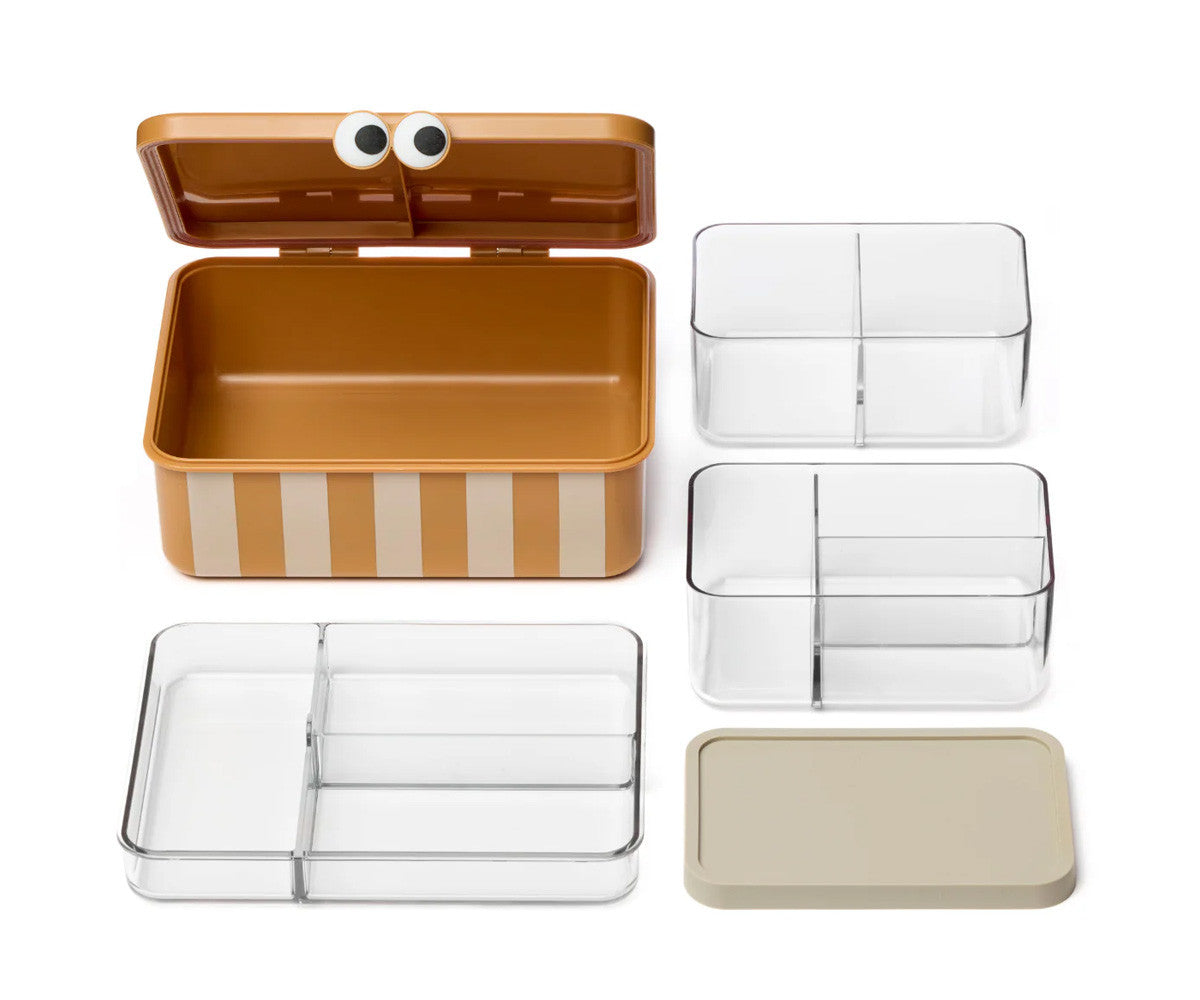 Caja Almuerzo con 3 Bandejas Extraíbles Mostaza - Noui Noui