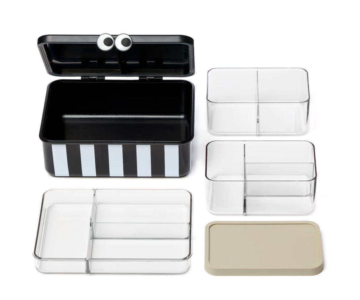 Caja Almuerzo con 3 Bandejas Extraíbles Negro - Noui Noui