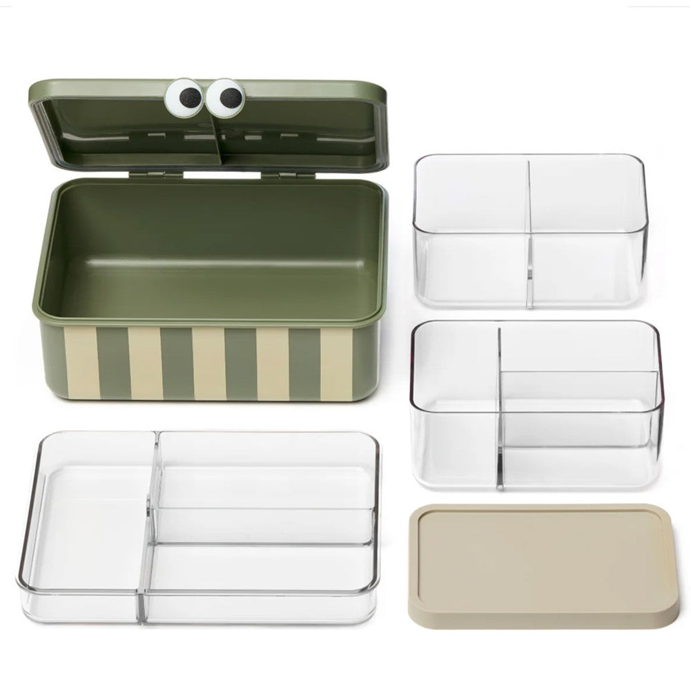Caja Almuerzo con 3 Bandejas Extraíbles Verde - Noui Noui