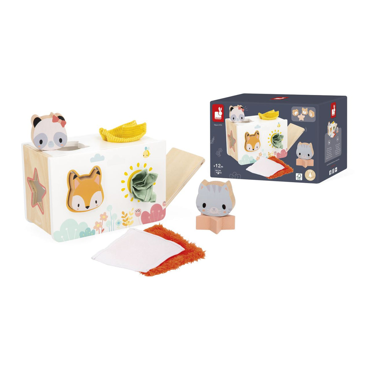 Caja de Pañuelos Sensoriales Pure - Janod