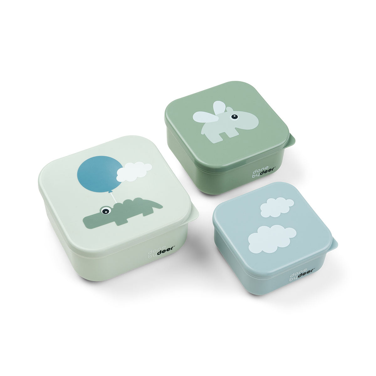 Cajitas Almuerzo Snack Happy Clouds Green - Done By Deer