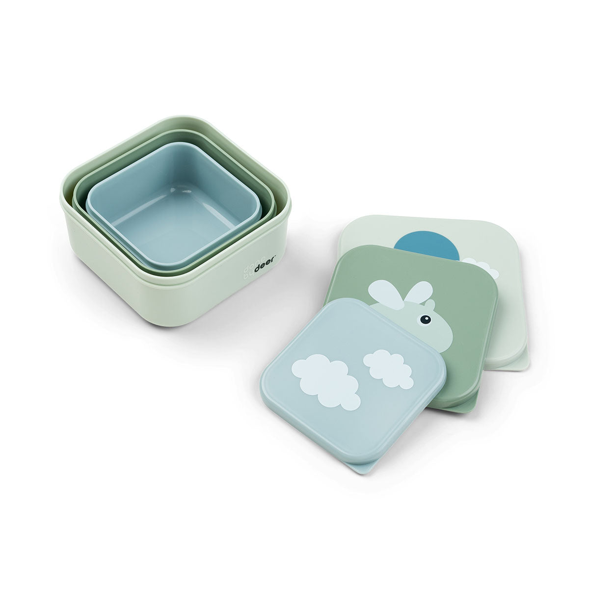 Cajitas Almuerzo Snack Happy Clouds Green - Done By Deer