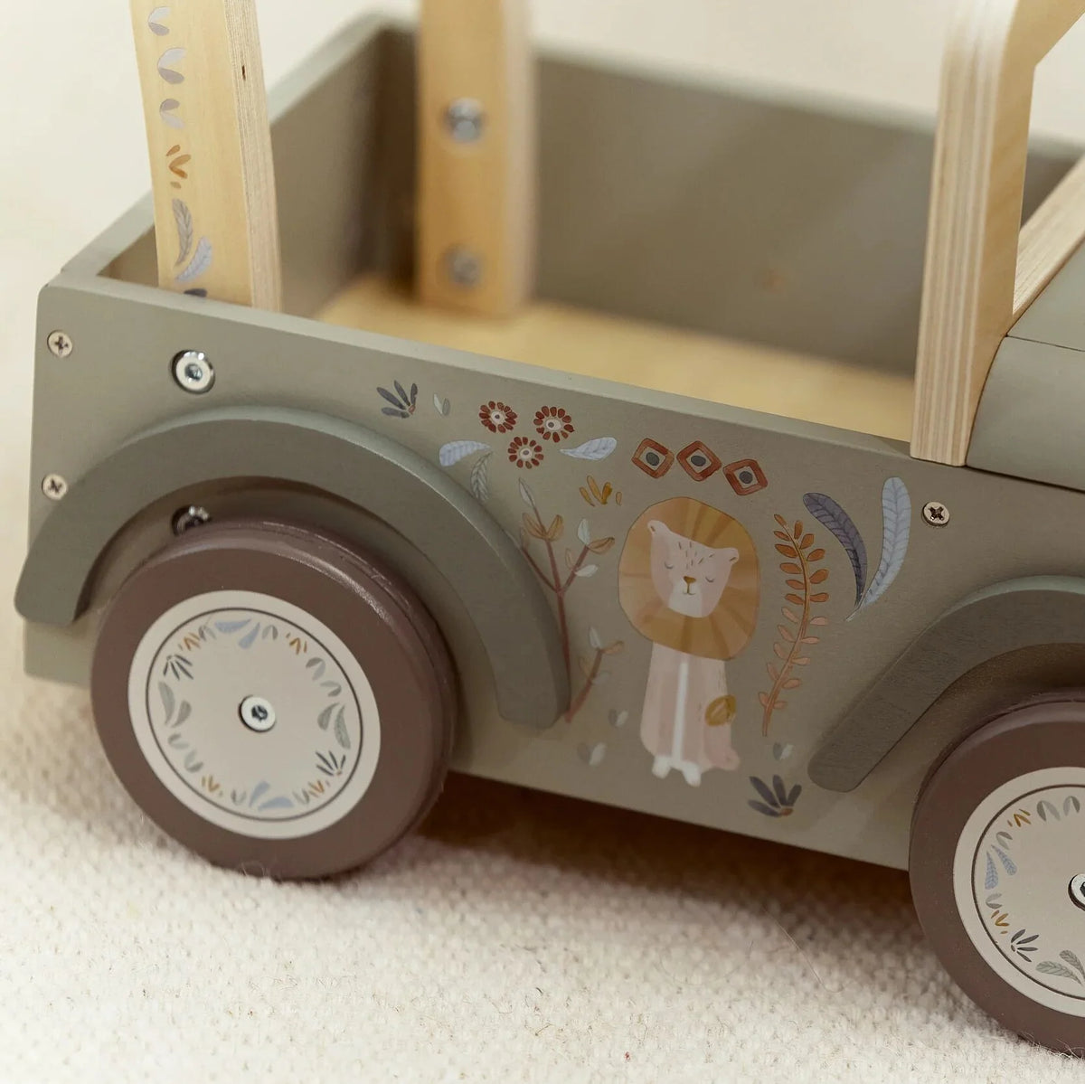 Carrito de Empuje Coche Safari de Madera - Little Dutch