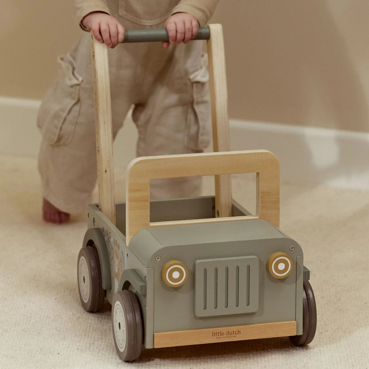 Carrito de Empuje Coche Safari de Madera - Little Dutch