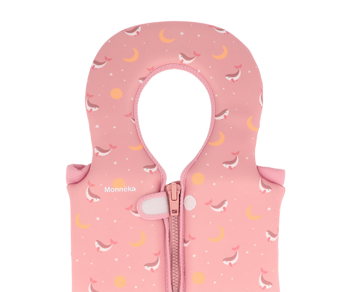 Chaleco Flotador Aprendizaje Whale Pink 1-2 años - Monnëka