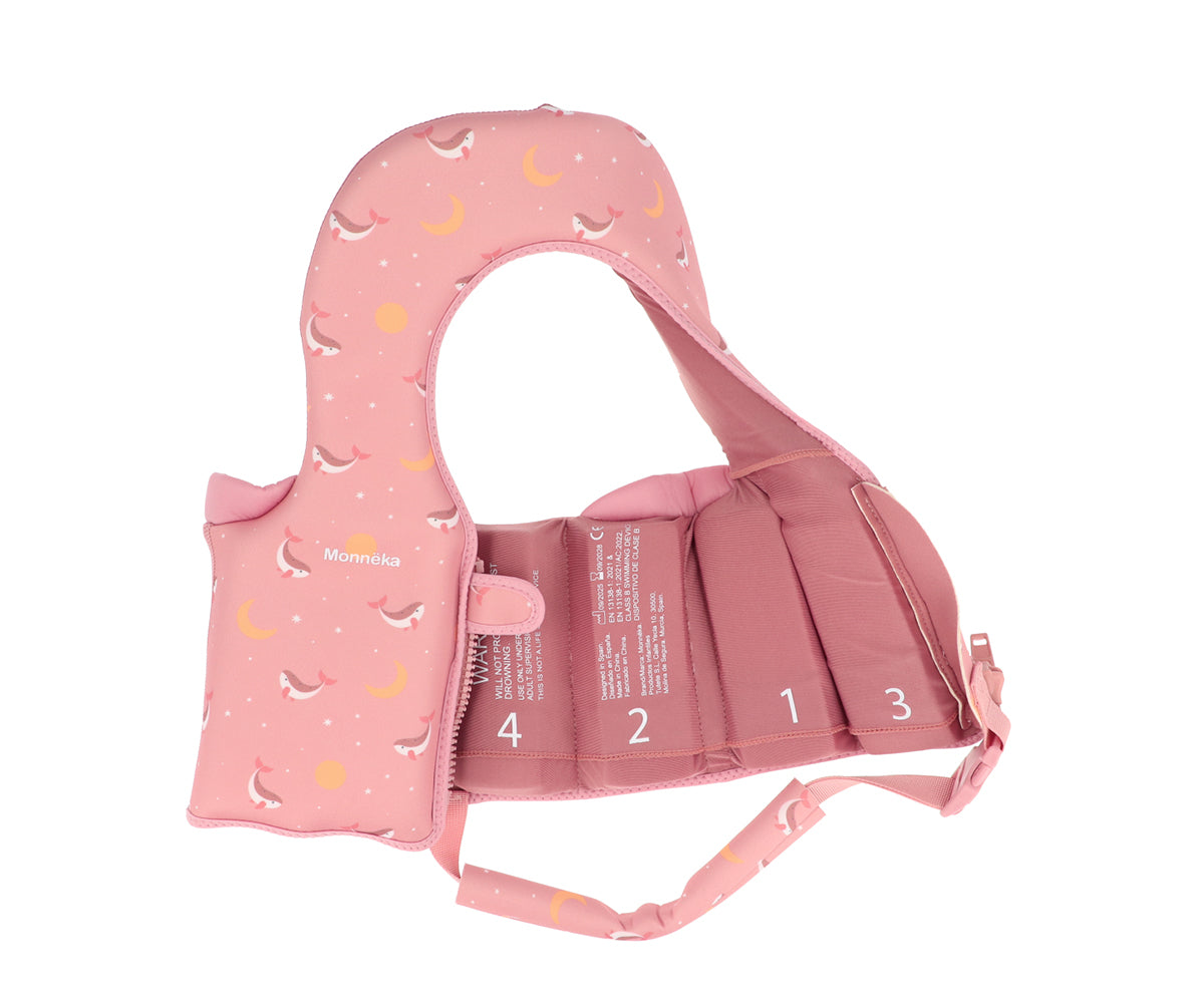 Chaleco Flotador Aprendizaje Whale Pink 1-2 años - Monnëka