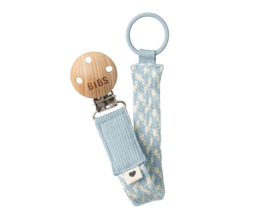Chupetero Trenzado Baby Blue/Ivory - Bibs
