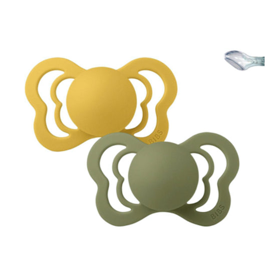 Chupetes Bibs Couture Honey Bee/Olive Silicona +6 meses