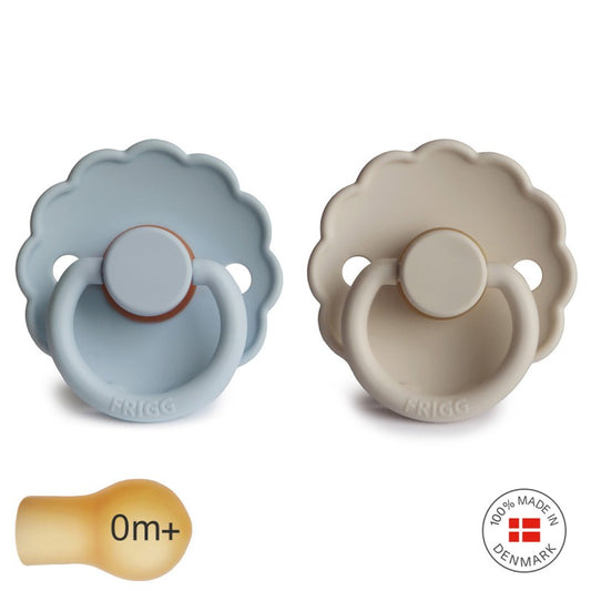 Chupetes Frigg Daisy Powder Blue/Sandston Látex 0-6 meses