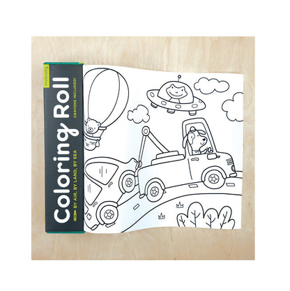 Coloring Roll, Por Tierra, Mar y Aire - Mudpuppy