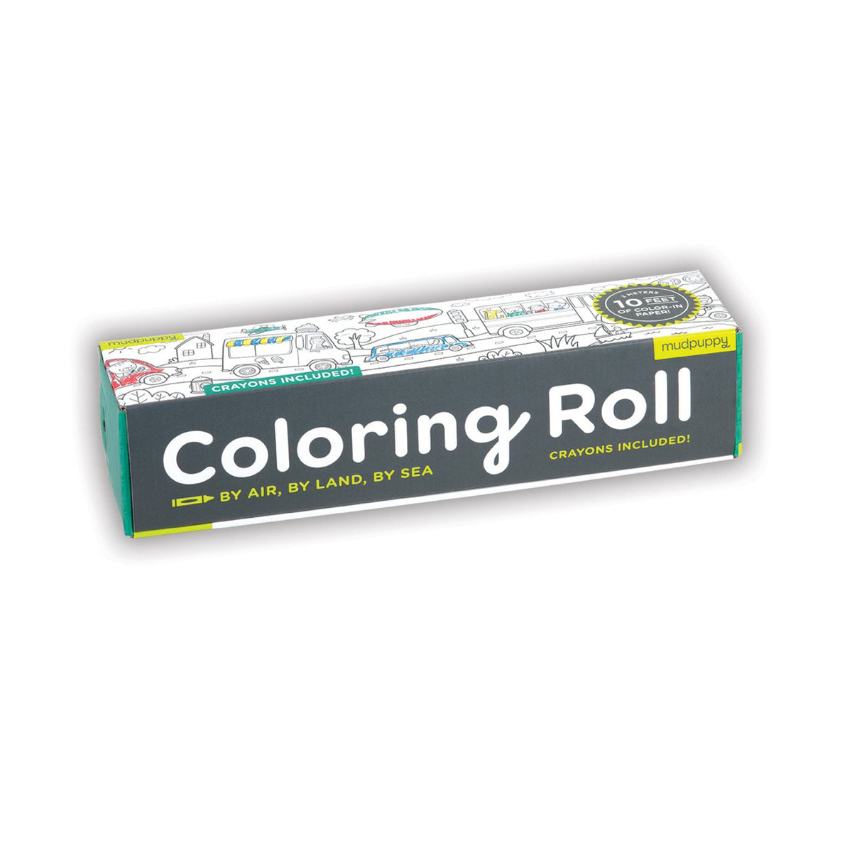 Coloring Roll, Por Tierra, Mar y Aire - Mudpuppy