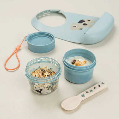 Contenedor Alimentos Doble Tiny Farm Azul - Done By Deer