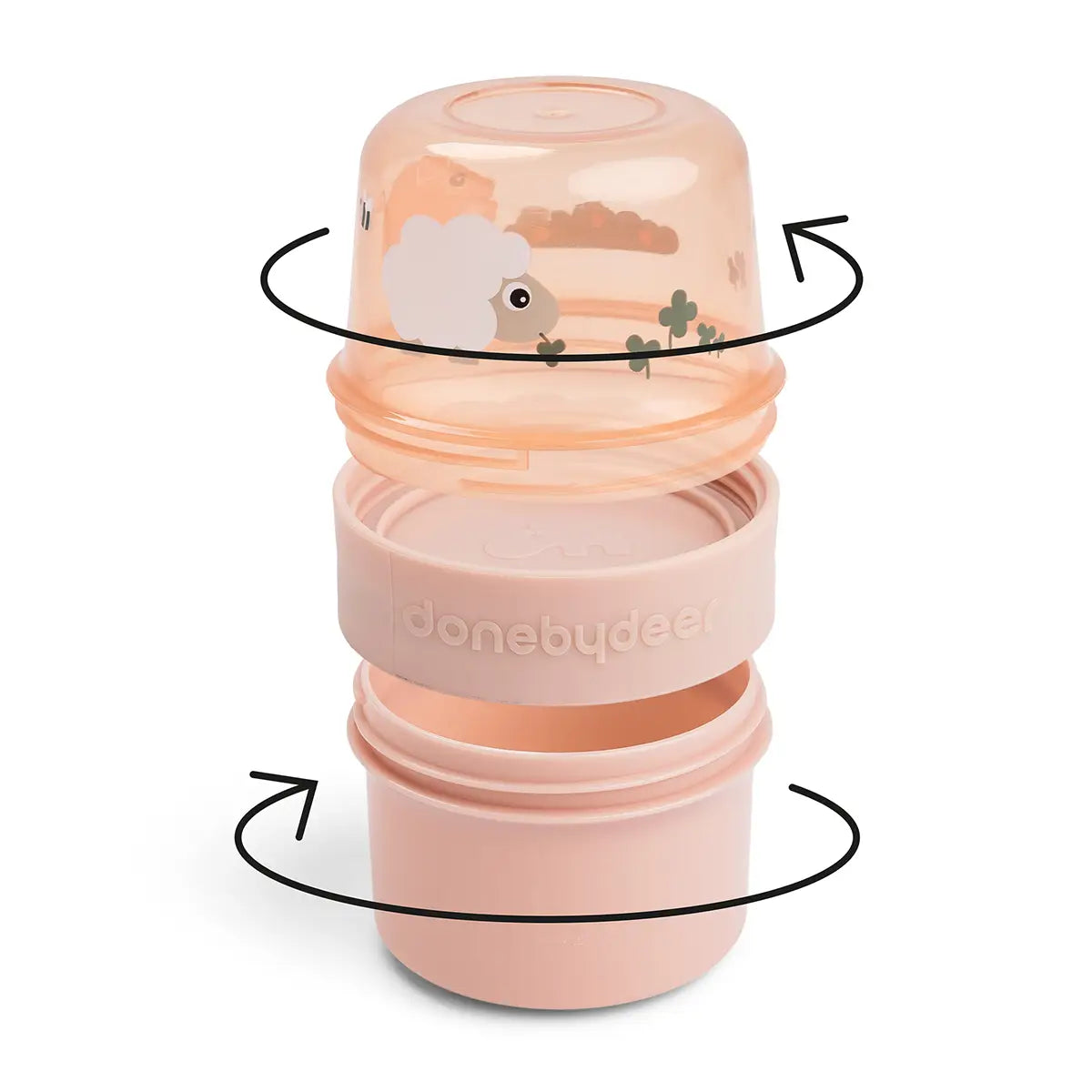 Contenedor Alimentos Doble Tiny Farm Rosa - Done By Deer