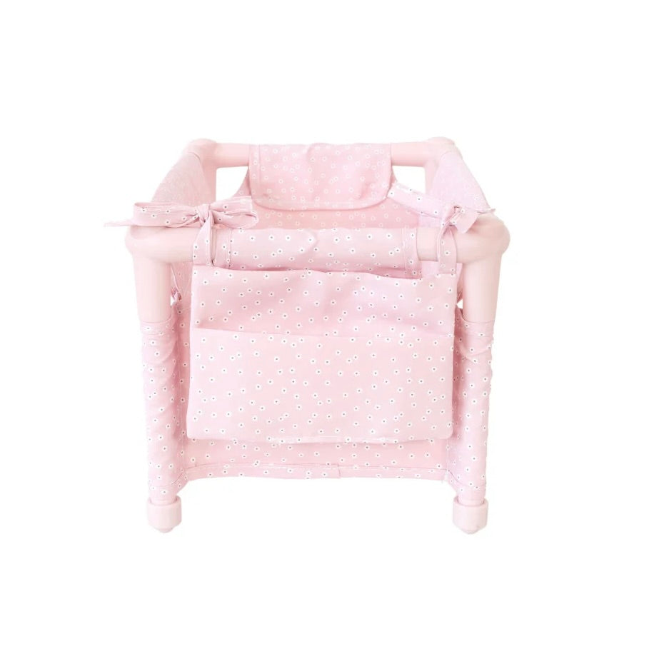 Pink Gingham Doll Stroller - Monnëka