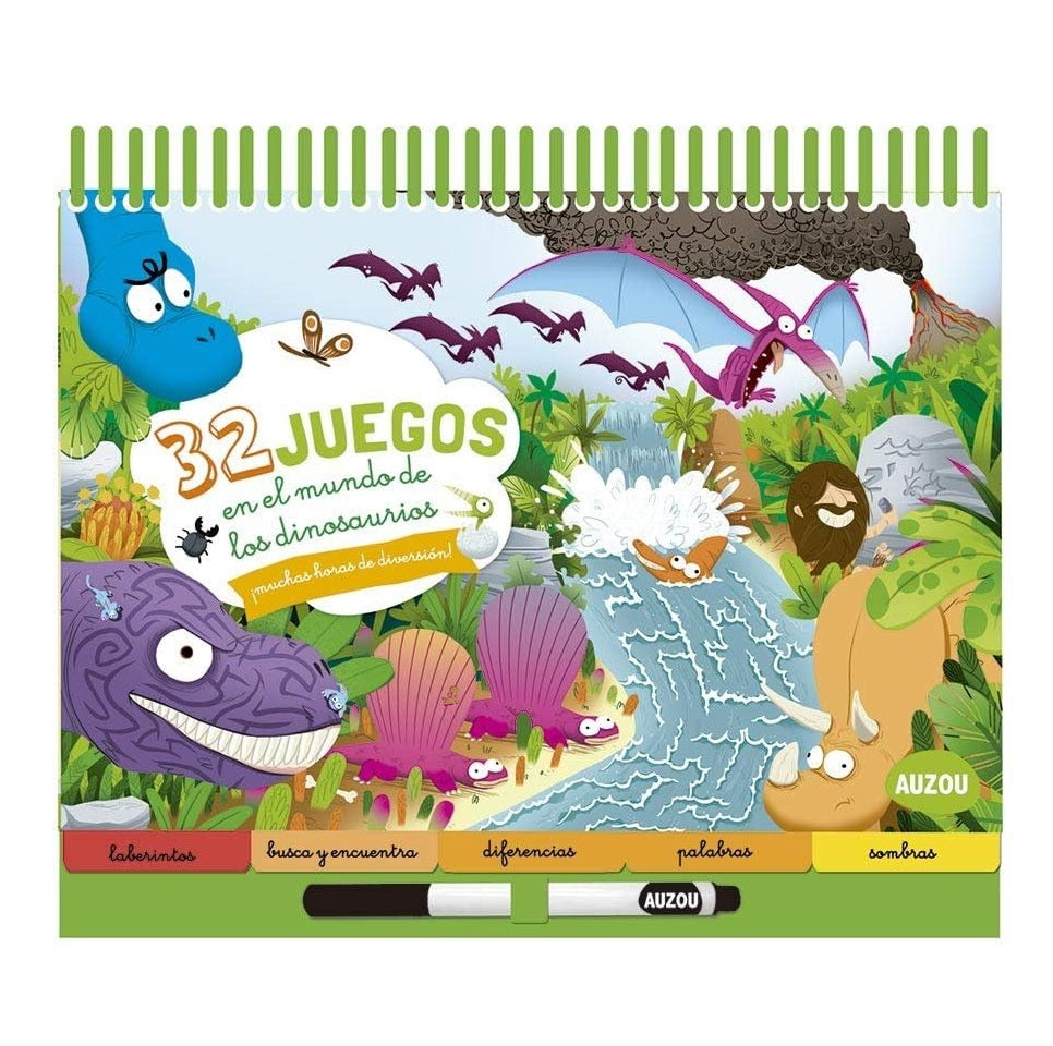 El Mundo de los Dinosaurios 32 Juegos - Auzou
