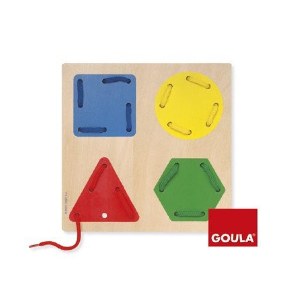 Juego de Madera Enhebrar Formas Geométricas de Goula