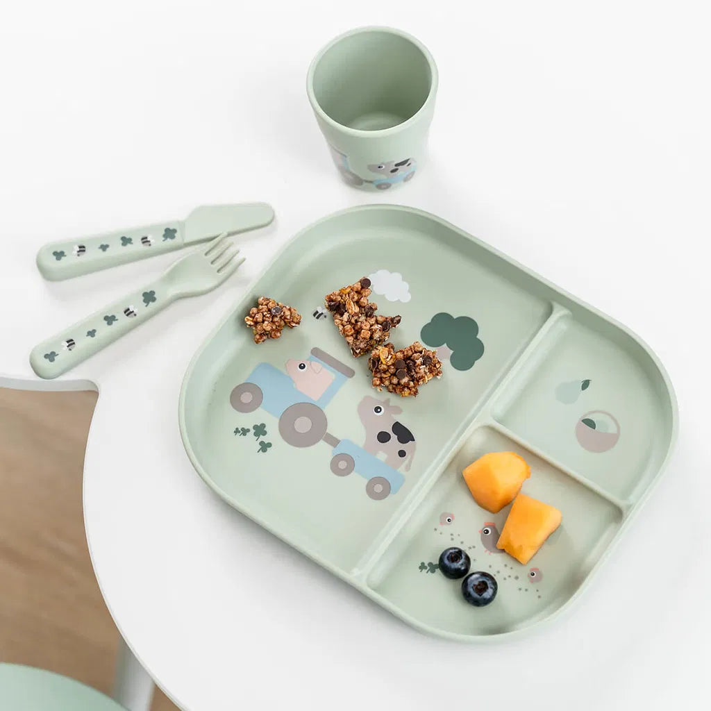Foodie Vajilla con Ventosa Tiny Farm Verde - Done By Deer