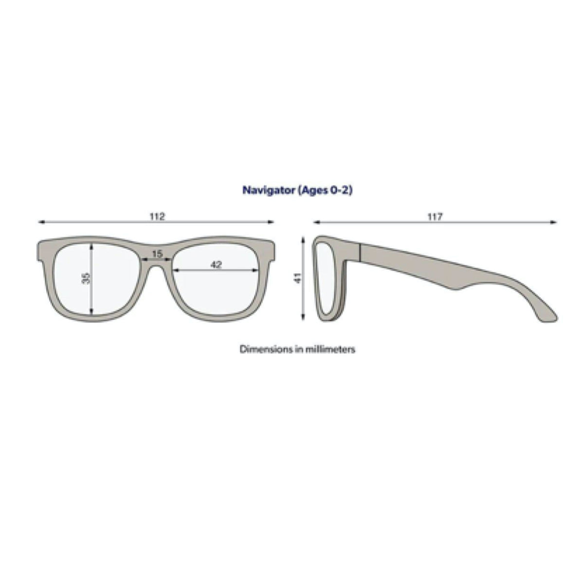 Gafas de Sol Flexibles Baby Blue Amber Lenses 0-2 años - Babiators