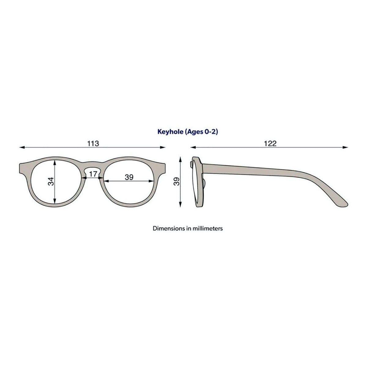 Gafas de Sol Flexibles Keyhole Azul 0-2 años - Babiators