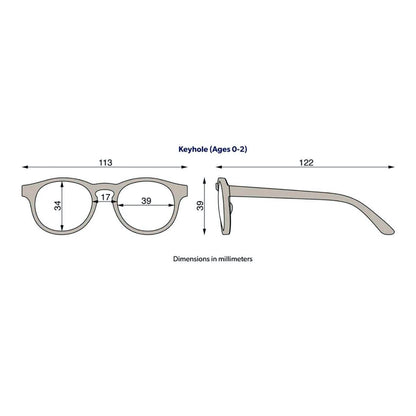 Gafas de Sol Flexibles Keyhole Azul 0-2 años - Babiators